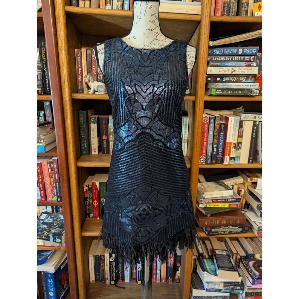 Brand New BCBGMAXAZRIA Women’s XXS Caterina Dark Navy Black Embellished Dress